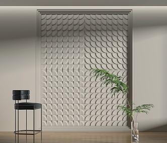 Modern background wall 3d model