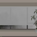 White Window Blinds in Modern Interior with Potted Plant and Natural Light