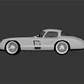 Silver Classic Mercedes Sports Car With Sleek Body And Shiny Alloy Wheels