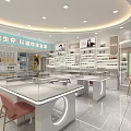Modern Eyewear Store Interior With Glass Counters And Display Shelves