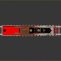Detailed Red and Black Vintage Steam Train Model with Gold Accents on Track