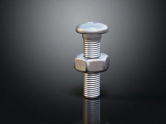 Modern Screw Nut Metal Screw 3d model