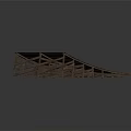 Outdoor Wooden Furniture Shelter With Wave Roof And Traffic Cones Barriers