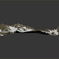 3D Landscape Model Featuring Mountain Range Lakes Snow Covered Peaks And Green Vegetation