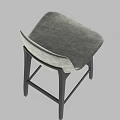 Modern Leisure Chair with Gray Upholstered Seat Backrest and Black Wooden Crossed Legs Design