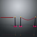 Black Stanchion Barriers With Pink Bases Yellow Tops And Red Ropes