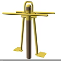 Yellow Brown Playground Equipment With Horizontal Bars For Outdoor Kids Play