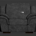 Modern Grey Leather Single Seater Sofa With Comfortable Armrests And Elegant Design 3d model