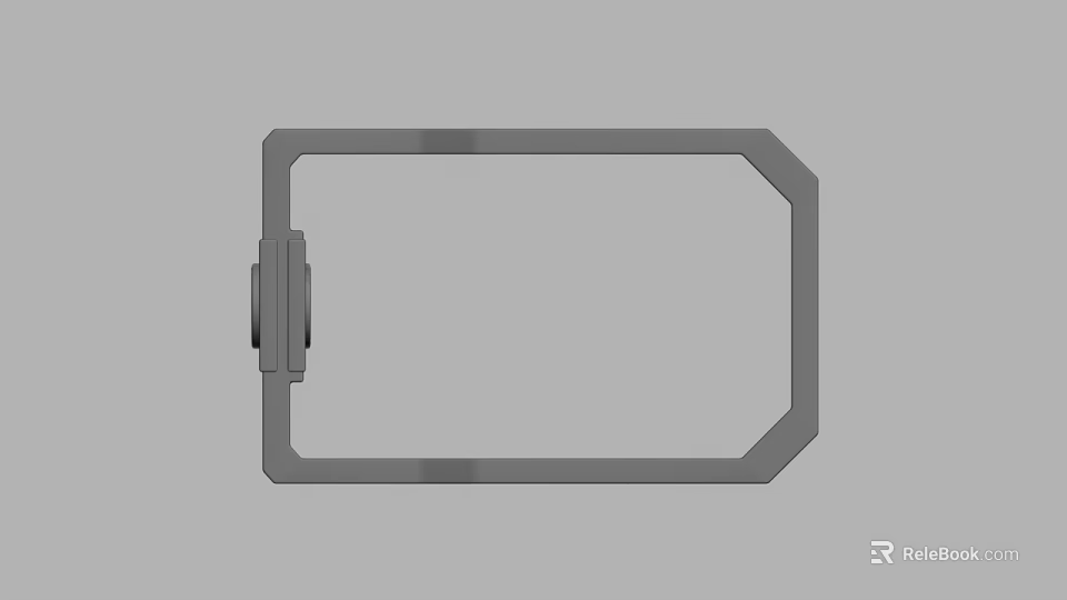 Gray Metal Frame With Side Connector For Mechanical Structure Component 3d model 