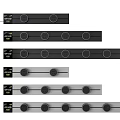 Modern Black Switch Panels With Various Button Counts For Home Electrical Systems 3d model