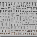 Assorted Metal Fasteners Collection With Screws Bolts Nuts And Washers 3d model