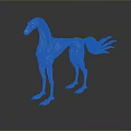 Skinny Horse Like Game Movie Character With Red White Muscle Texture And Skeletal Features