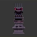 Fantasy Purple Stone Gate with Red Gemstone Top and Tower Like Sides