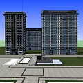 High-rise residential SU model 3d model