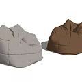 Stylish Bean Bag Chairs in Gray and Brown for Home Interior