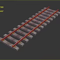 Train Railroad Track Structure With Metal Rails And Concrete Ties For Railway Transportation