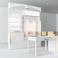 White Brown Display Cabinet Shelving With Glass Counter Yami Logo Green Fruit And Shelves
