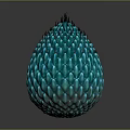 Mythical Dragon Egg With Blue Scaled Surface And Spiked Top Design 3d model