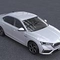 White Modern Sedan With Sleek Exterior And Stylish Front Grille Design