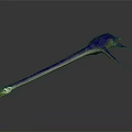 Realistic 3D Model of Long Neck Marine Reptile Plesiosaur With Blue Body