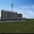 Modern Multi Story Hotel Building With Large Windows And Front Parking Area