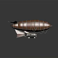 Vintage Style Water Vehicle With Brown Leather Exterior Striped Design And Metal Frame Base