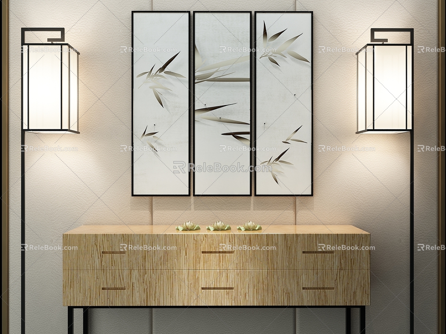 New Chinese Decorative Painting 3d model