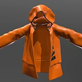 Trendy Orange Hooded Casual Jacket With Black Stripes And Comfortable Fit