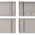 Gray Sofa Background Wall Interior With Paneled Design Decorative Molding And Different Layouts 3d model