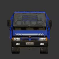 Blue Light Duty Cargo Truck With Open Bed And Dusty Exterior