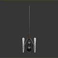 Futuristic Aerodynamic Mechanical Structure With Sleek Black Orange Glossy Design