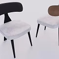 Modern Dining Chairs With Black And Brown Backrests Light Gray Velvet Seats And Black Legs