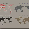 Decorative World Map Wall Decor With Various Colorful Designs For Home Interior