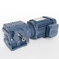 Industrial Gear Motor With Blue Metal Housing And Precision Mechanical Drive System
