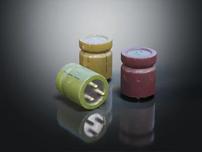 Colorful Household Plugs in Green Yellow Red for Daily Use 3d model