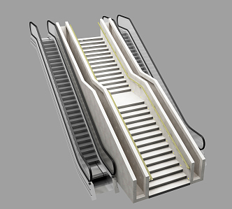 modern elevator large two-way commercial elevator escalator 3d model