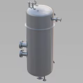 Industrial Stainless Steel Cylindrical Storage Tank With Connections Valves And Support Legs