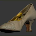 Elegant Ferragamo High Heels In Beige Suede With Embroidered Floral Pattern For Daily Life