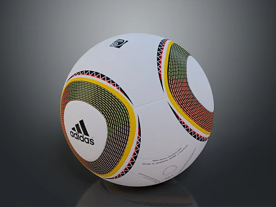Adidas White Soccer Ball With Vibrant Geometric Patterns And Brand Logo As Daily Essential 3d model