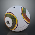 Adidas White Soccer Ball With Vibrant Geometric Patterns And Brand Logo As Daily Essential