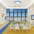 Modern classroom picture library 3d model