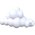 White Cloud Shaped Decorative Ornament With Soft Rounded Spherical Elements 3d model