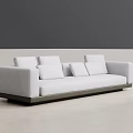 Modern White Sectional Sofa With Multiple Cushions And Dark Base Design 3d model