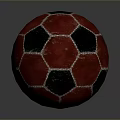 Classic Red And Black Soccer Ball With Hexagonal Textured Surface For Daily Use