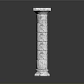 Three Classical Carved Marble Columns With Intricate Details As Architectural Elements