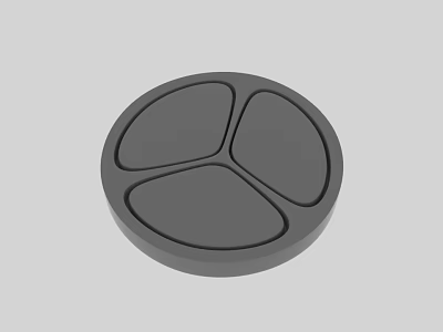 Modern Gray Circular Switch Panel With Three Button Sections For Home Use 3d model