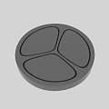 Modern Gray Circular Switch Panel With Three Button Sections For Home Use