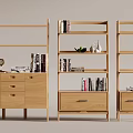 Bookshelf Nordic Storage Rack 3d model
