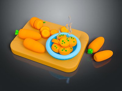 Modern Turnip Carrot 3d model