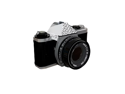 Decorative Ornament Set With Vintage Camera For Home Tabletop 3d model